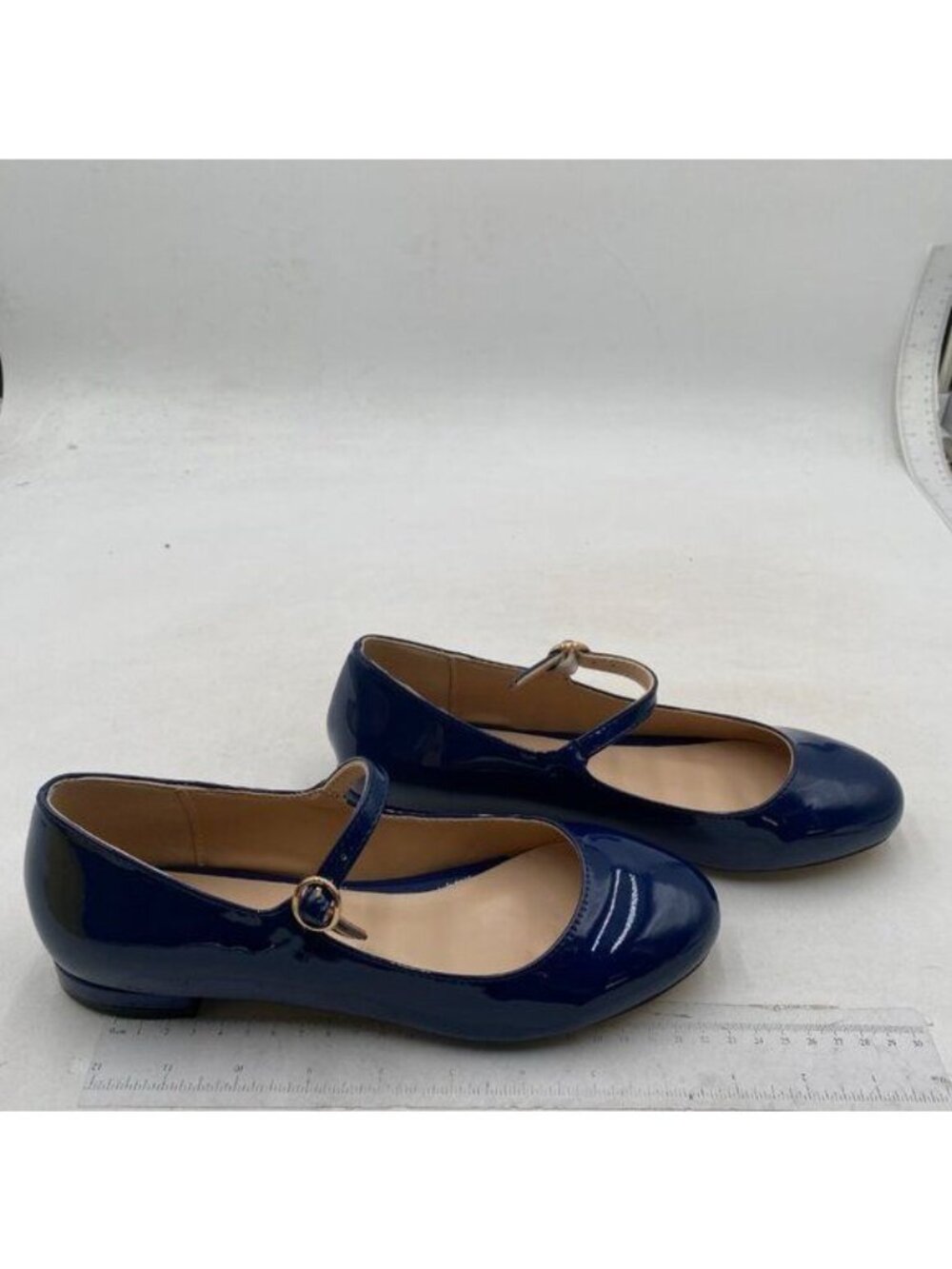 Zszszsu Women's Stylish Round Toe Ankle Strap Mary Jane Flats Buckled Flats Blue - Picture 4 of 8